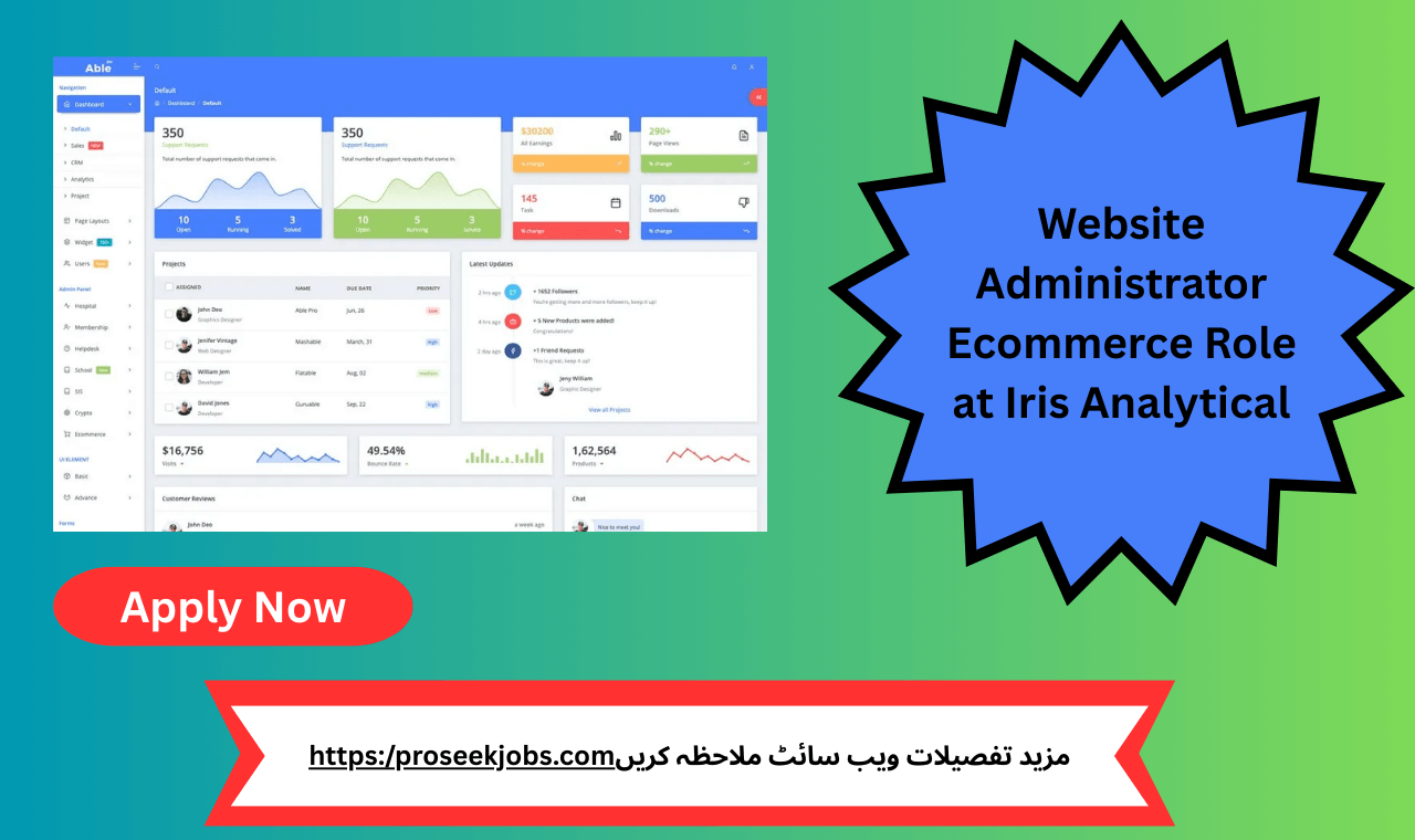 Iris Analytical Inc. seeks a skilled website administrator to drive eCommerce success across Pakistan.