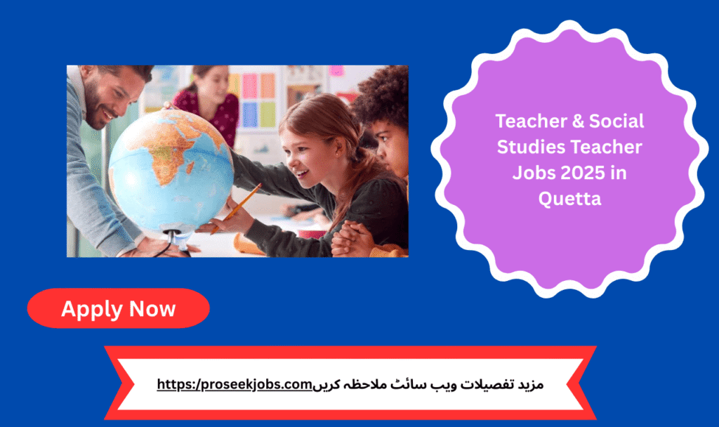 Female teacher giving a social studies lesson to students in a classroom – Teacher & Social Studies Teacher Jobs 2025 in Quetta