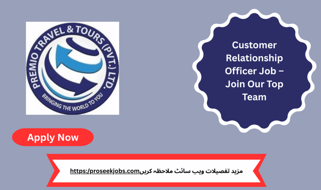 Customer Relationship Officer speaking with clients at a Karachi travel office – Premio Travel & Tours Pvt Ltd
