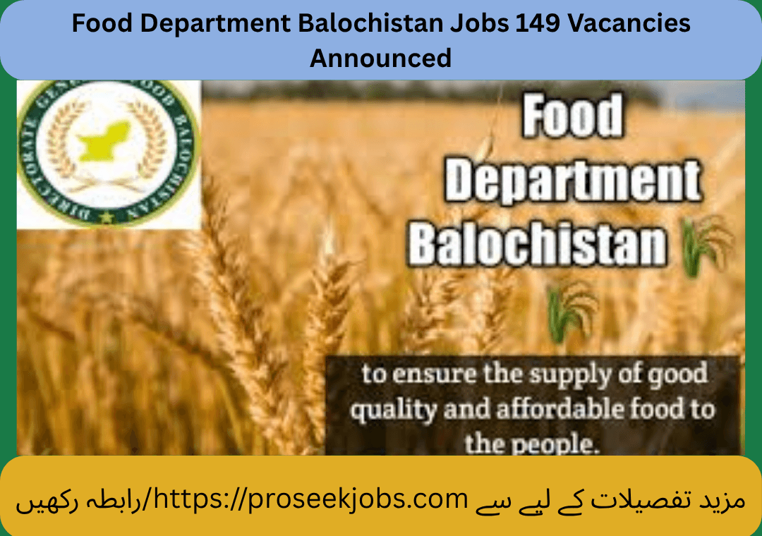 Food Department Balochistan Jobs 149 Vacancies Announced